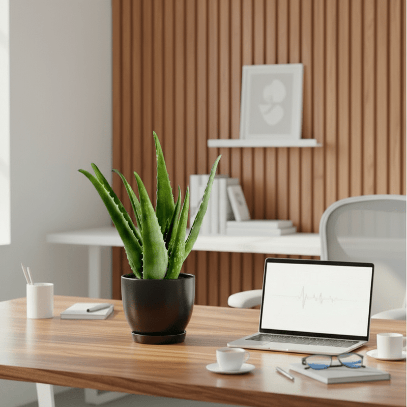 Aloe vera "Indoor" or Medicina Aloe 25-30cm الألوة فيرا in Ceramic Pot - Image 2