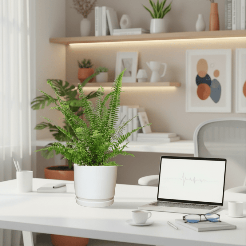 Nephrolepis exaltata "Green Lady", Boston Fern or Sword Fern in Ceramic Pot - Image 3